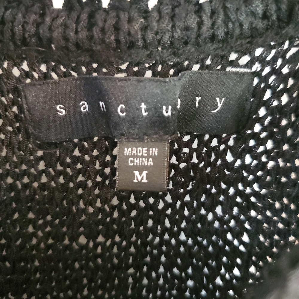 Sanctuary Black Knit Tank Top With Fringe Bottom. Size M. #SW - Picture 3 of 6